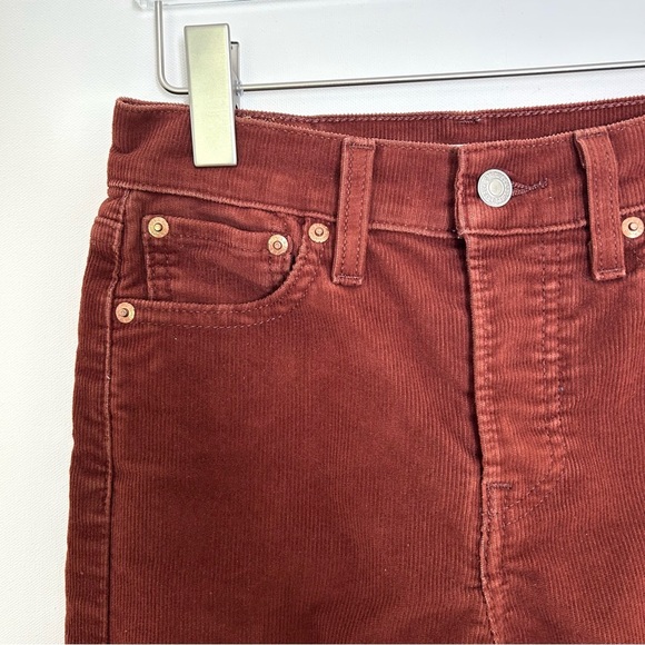 Levi’s Button Fly Wedgie Cords Jean Pant Straight Leg High Rust Brown Size 24 - Picture 5 of 15